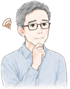 悩んでいる男性のイラスト